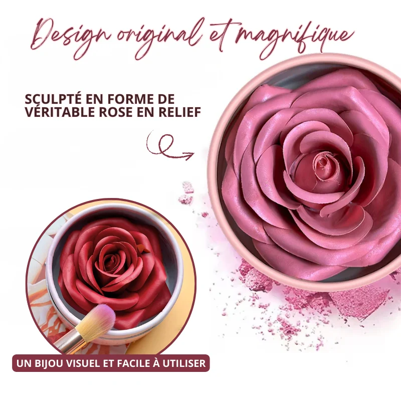 Fard à Joue en Forme de Rose - Idée Cadeau + Pinceau OFFERT