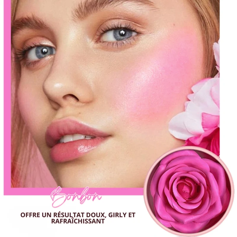 Fard à Joue en Forme de Rose - Idée Cadeau + Pinceau OFFERT