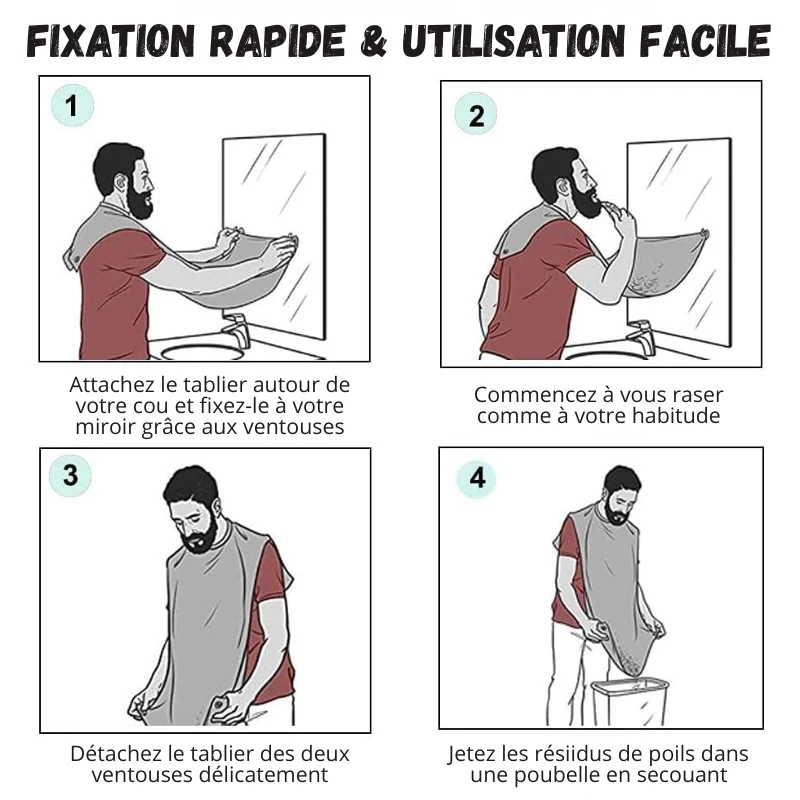 Tablier de Rasage pour Homme - Récolte les poils