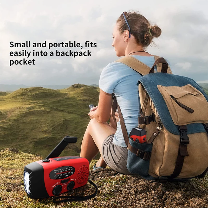 Radio d'emergenza Autonoma – Manovrabile a Mano, Solare, Torcia & Powerbank – Radio FM/AM, Indispensabile per Emergenze e Situazioni di Crisi