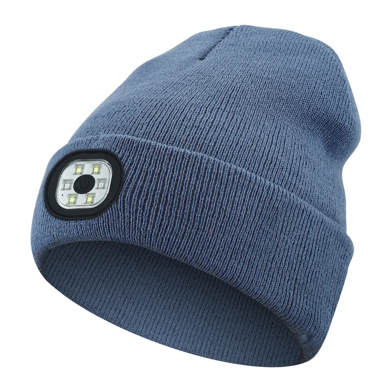 Cappello Unisex 3-i-1 Bluetooth-hue - 6 LED, ricaricabile USB con cuffie per uso invernale