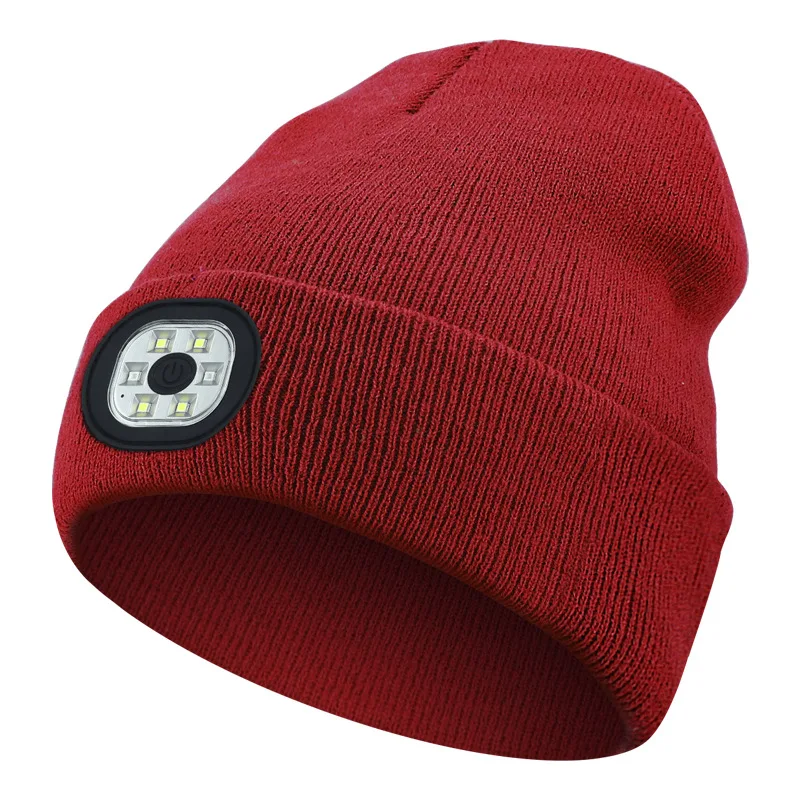 Cappello Unisex 3-i-1 Bluetooth-hue - 6 LED, ricaricabile USB con cuffie per uso invernale