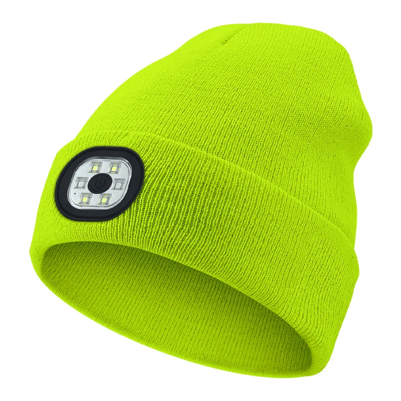 Cappello Unisex 3-i-1 Bluetooth-hue - 6 LED, ricaricabile USB con cuffie per uso invernale