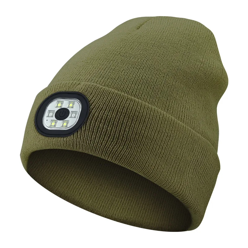 Cappello Unisex 3-i-1 Bluetooth-hue - 6 LED, ricaricabile USB con cuffie per uso invernale