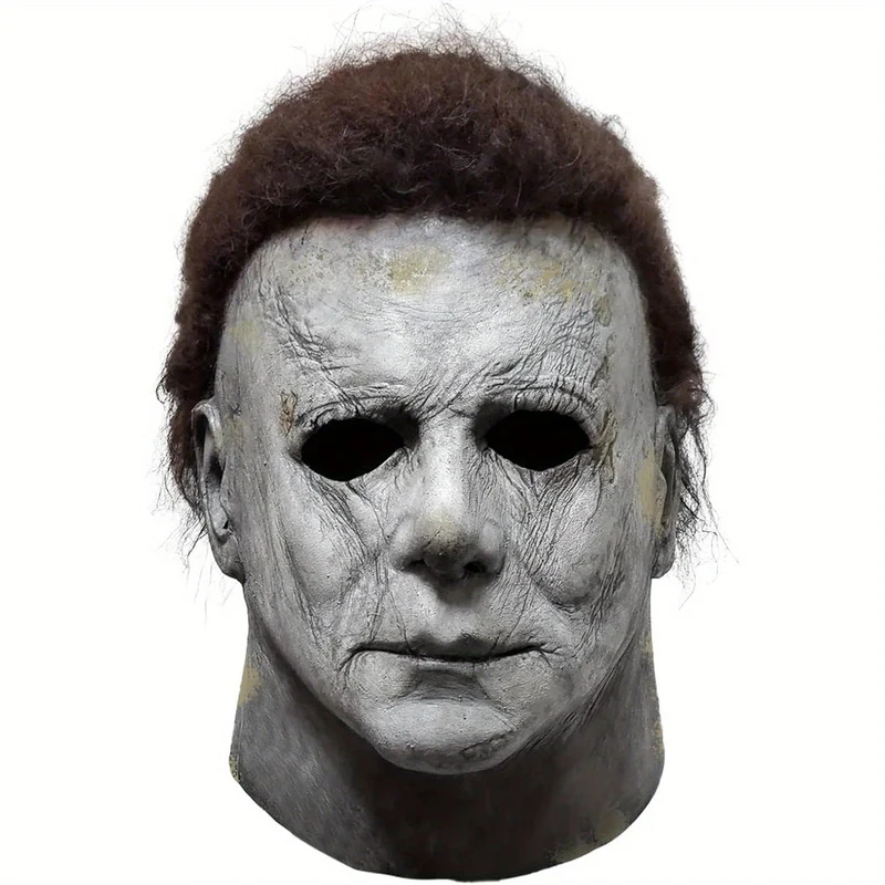 Maschera da horror di Halloween con set di coltelli - travestimento realistico per adulti