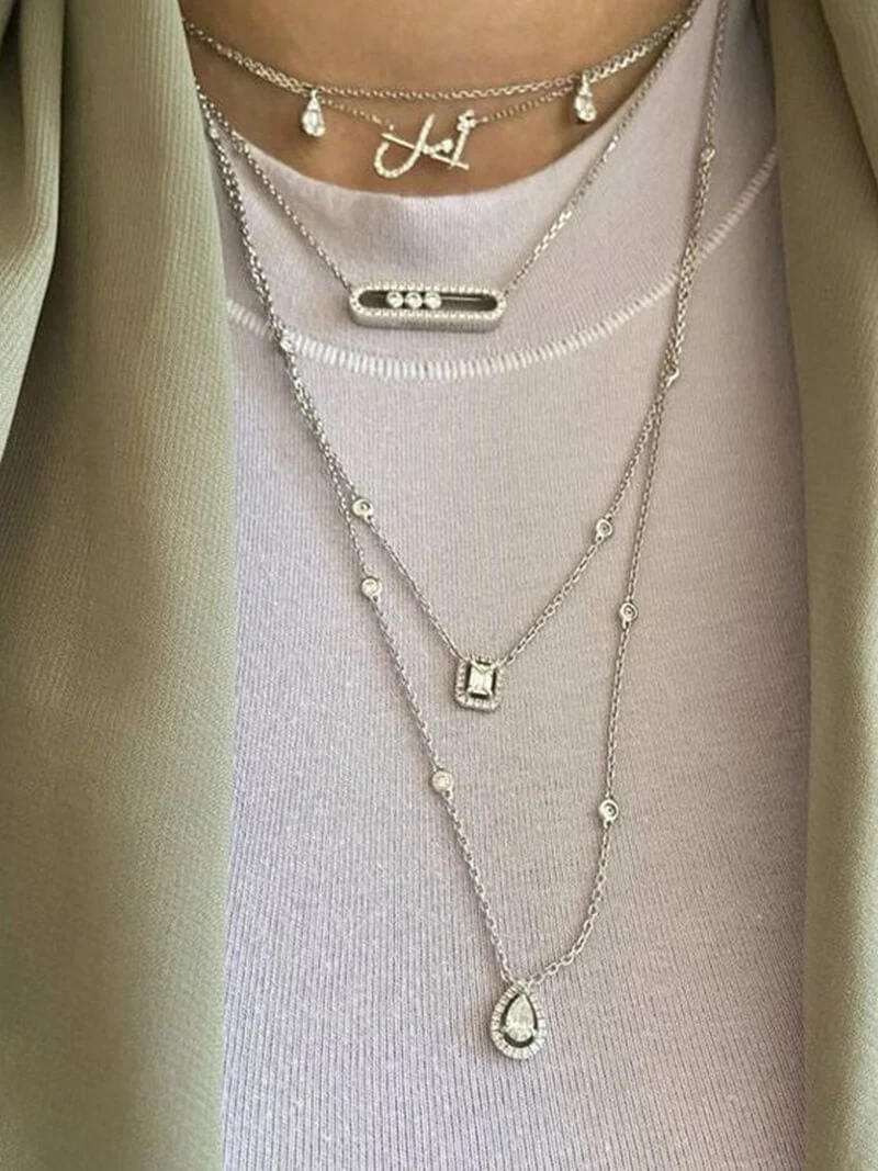 Ester | Collana Aurora con diamanti mobili - elegante, sofisticata e senza tempo