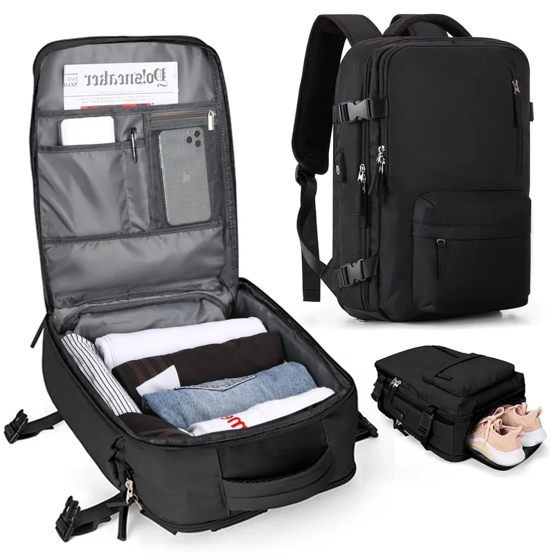 Zaino da viaggio grande per donne – Zaino impermeabile | Sicurezza anti-furto & ricarica USB
