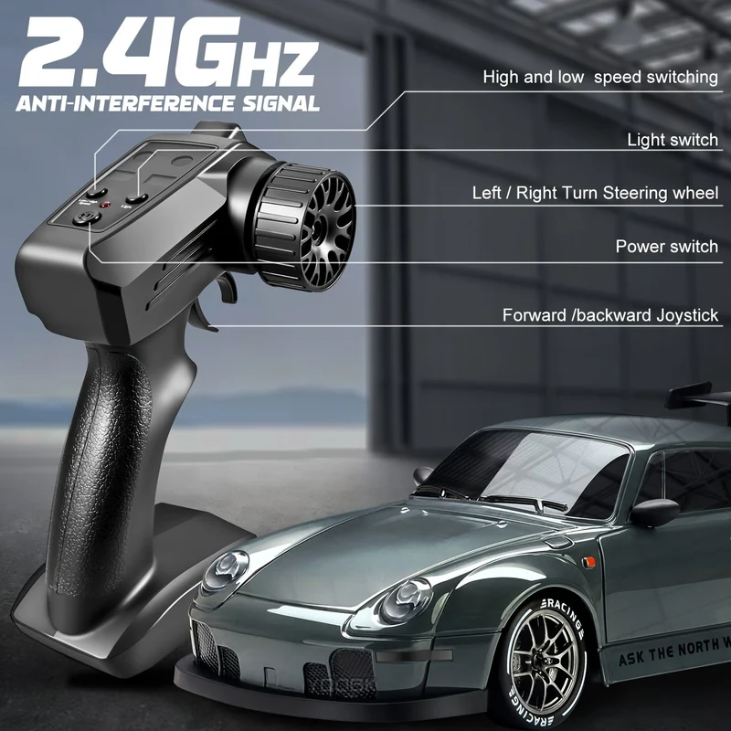 Ultimate 1:24 RC Driftcar con ruote LED – Giocattolo da corsa ricaricabile 4WD