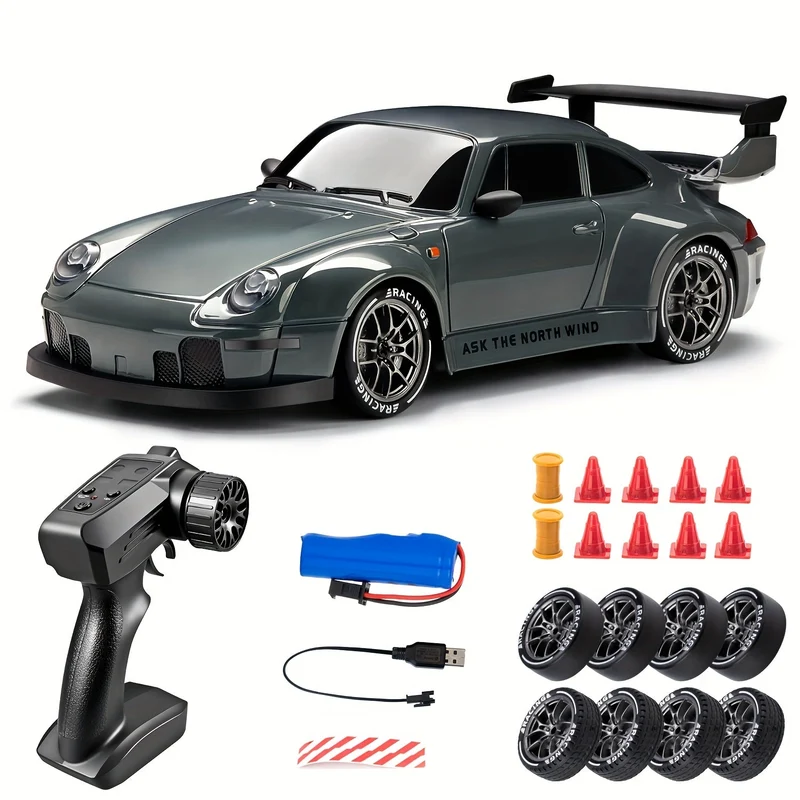 Ultimate 1:24 RC Driftcar con ruote LED – Giocattolo da corsa ricaricabile 4WD