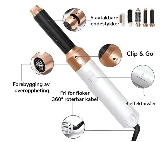 Styler Airstyler Professionale 5-in-1 - Innovativa Styler per Capelli con Effetto Coanda