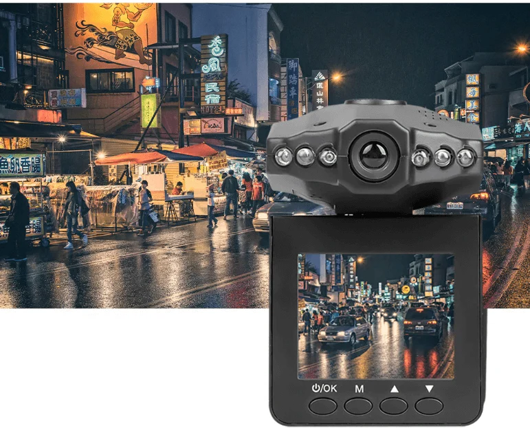Dashcam rotante a angolo ampio