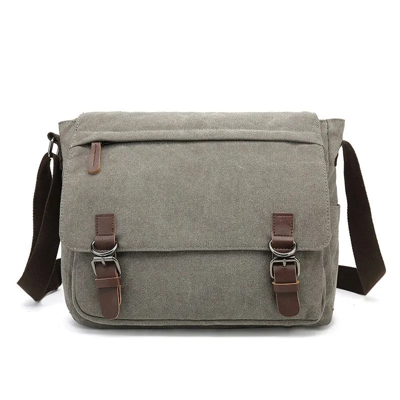 Borsa a Spalla Rugged in Tela da Uomo con Cinghia Regolabile
