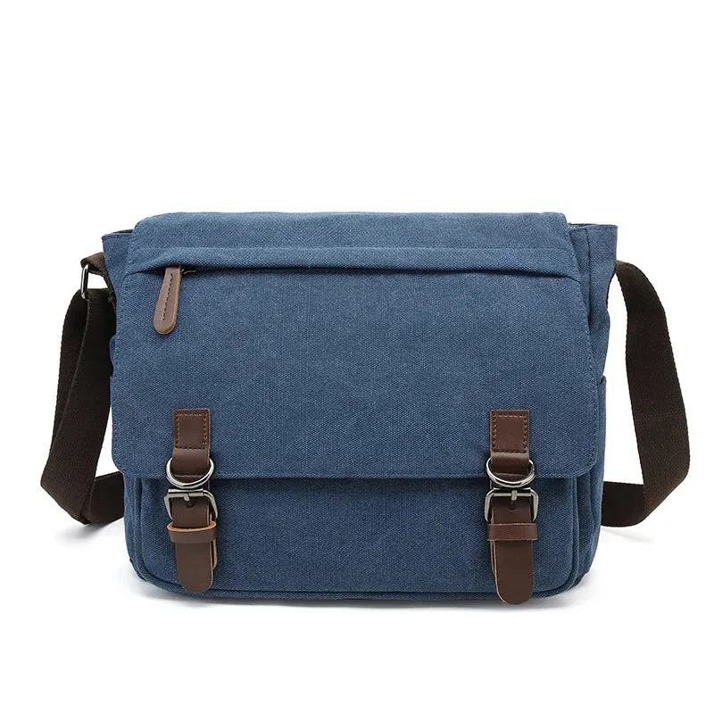 Borsa a Spalla Rugged in Tela da Uomo con Cinghia Regolabile
