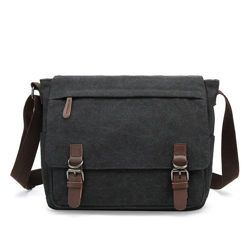 Borsa a Spalla Rugged in Tela da Uomo con Cinghia Regolabile