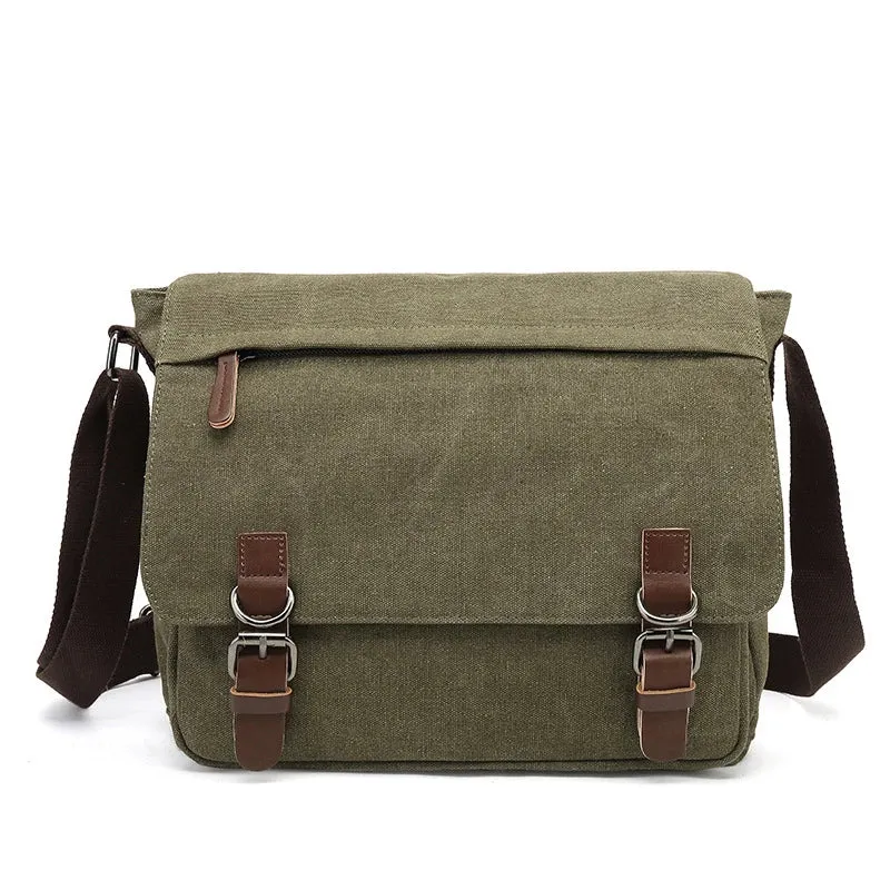 Borsa a Spalla Rugged in Tela da Uomo con Cinghia Regolabile