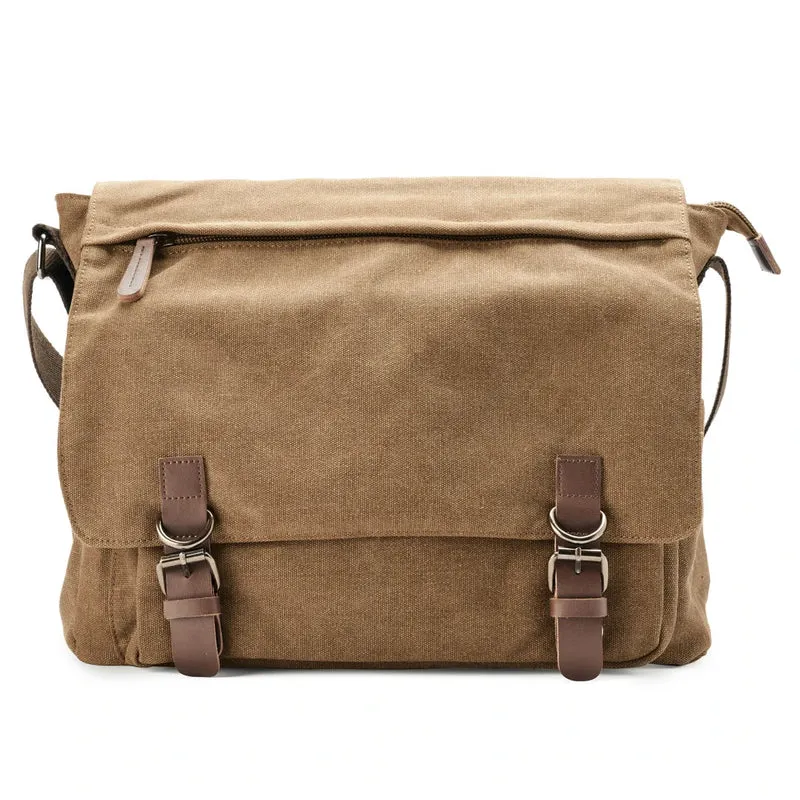 Borsa a Spalla Rugged in Tela da Uomo con Cinghia Regolabile