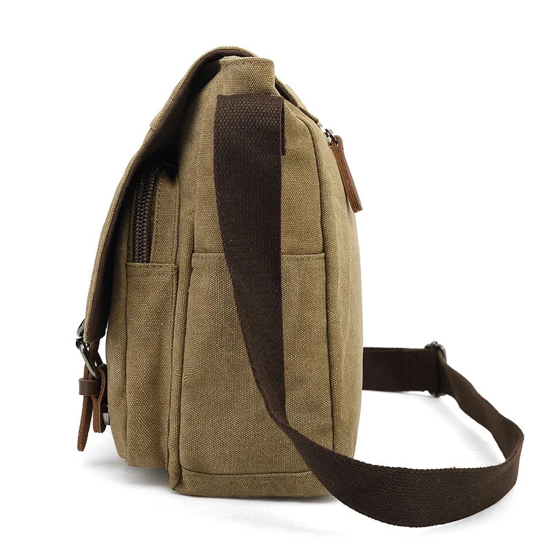 Borsa a Spalla Rugged in Tela da Uomo con Cinghia Regolabile