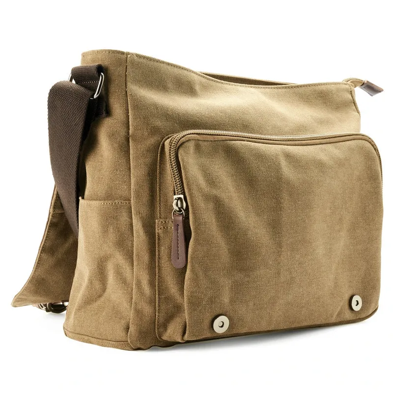 Borsa a Spalla Rugged in Tela da Uomo con Cinghia Regolabile