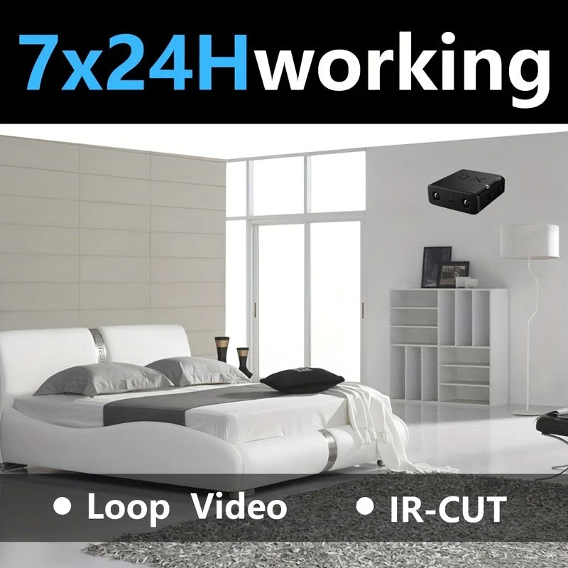 Mini Telecamera Ultra-Compatta - Full HD | Visione Notturna & Rilevamento di Movimento