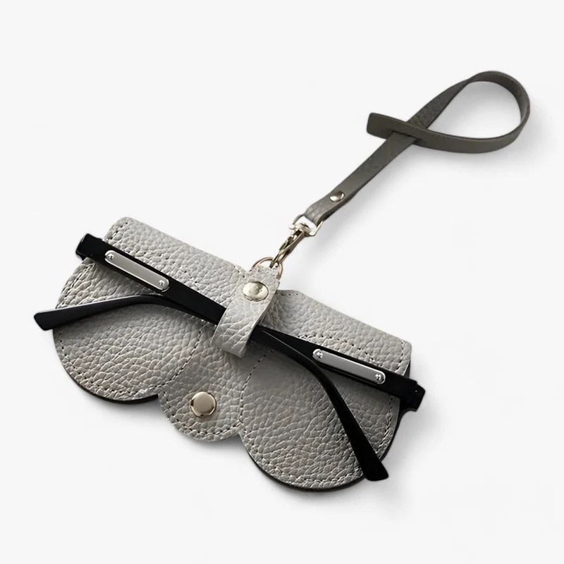 Copertura Sole - Astuccio in pelle con chiusura a scatto per occhiali