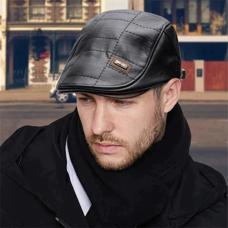FlatCap - Berretto da uomo in pelle retro