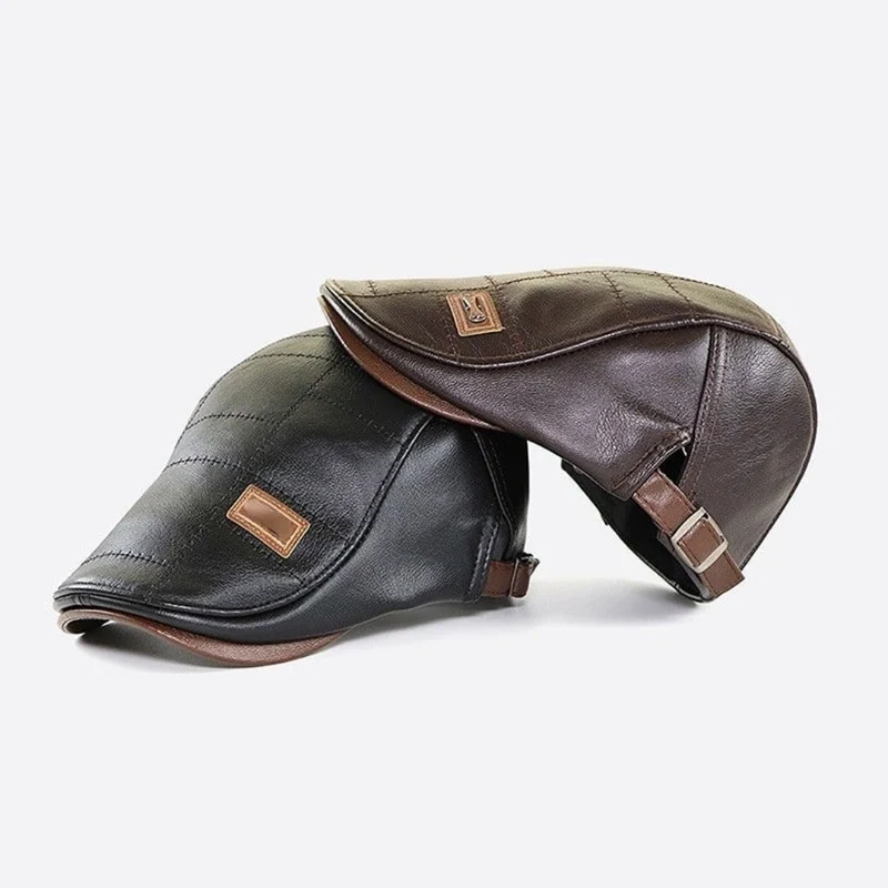 FlatCap - Berretto da uomo in pelle retro