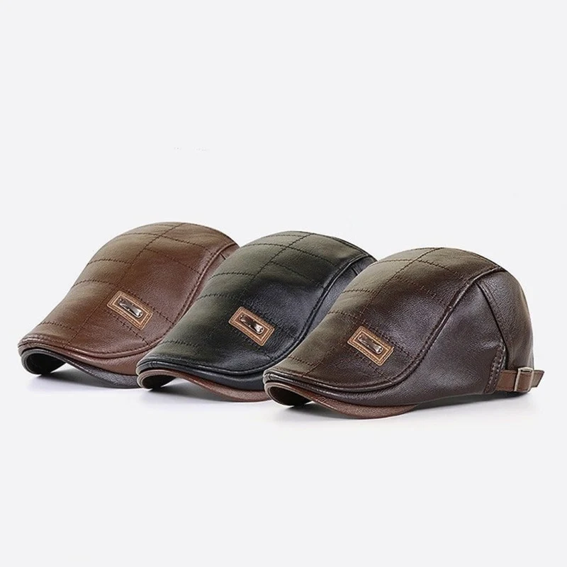 FlatCap - Berretto da uomo in pelle retro