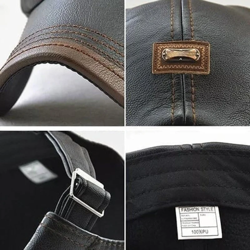 FlatCap - Berretto da uomo in pelle retro