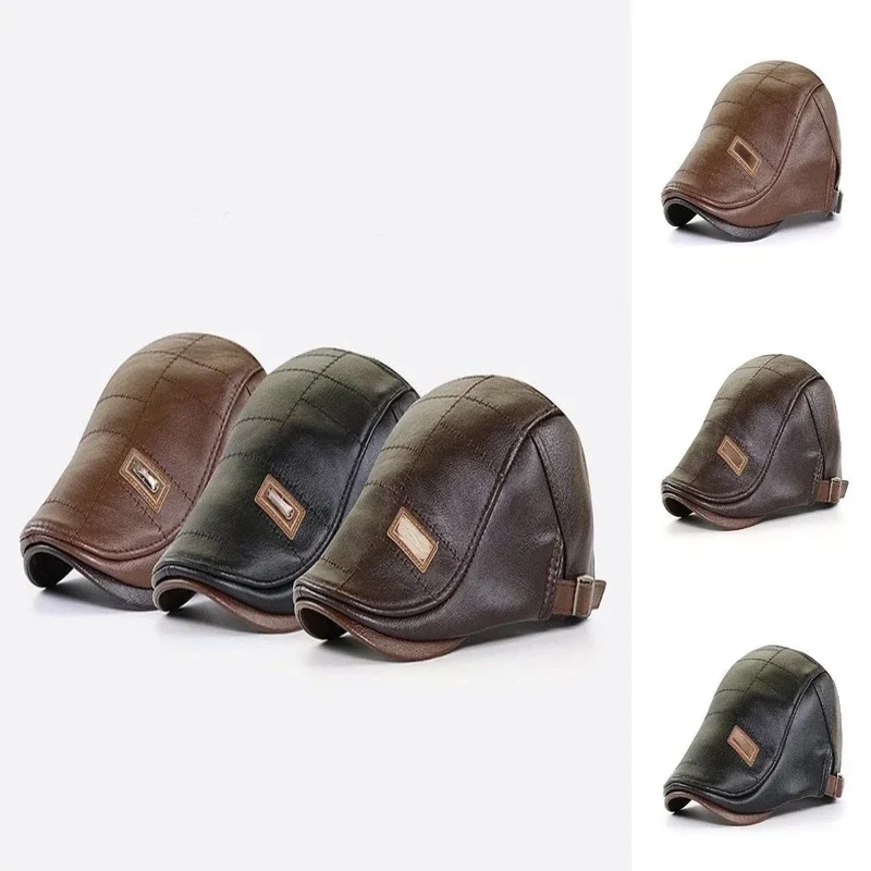 FlatCap - Berretto da uomo in pelle retro