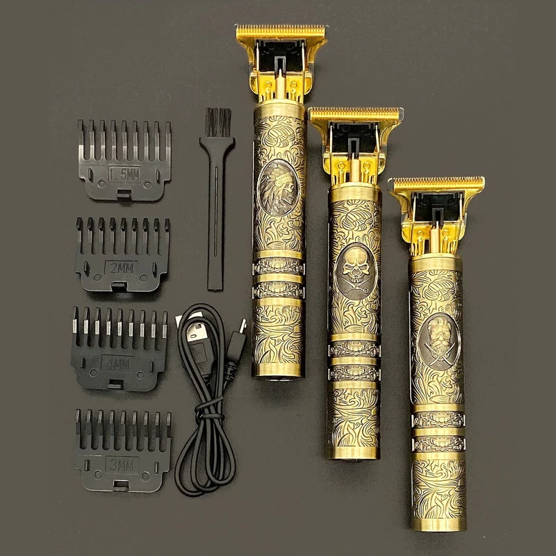 Lunero Skull Vintage Trimmer | La tendenza di De Barber di quest'anno! - Ricaricabile incl. Accessori