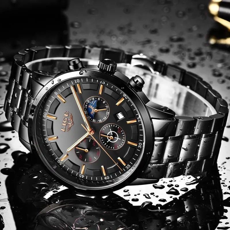 Orologio Militare Nero in Acciaio - Impermeabile | Ora & Data