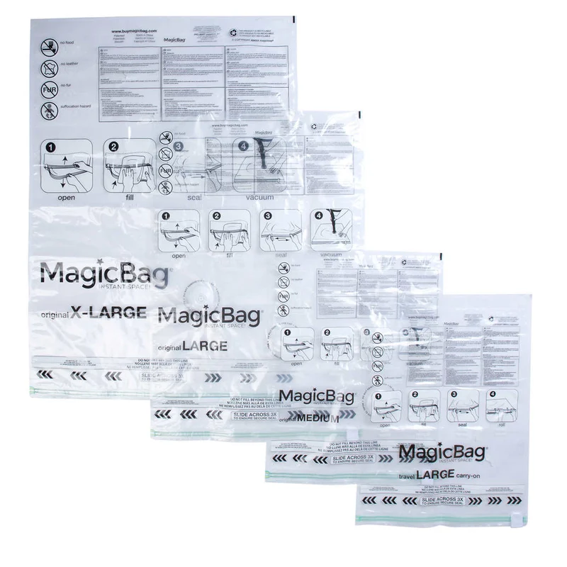 MAGIC BAG - Ensemble de 15 Sacs de Rangement à Compression Sous Vide