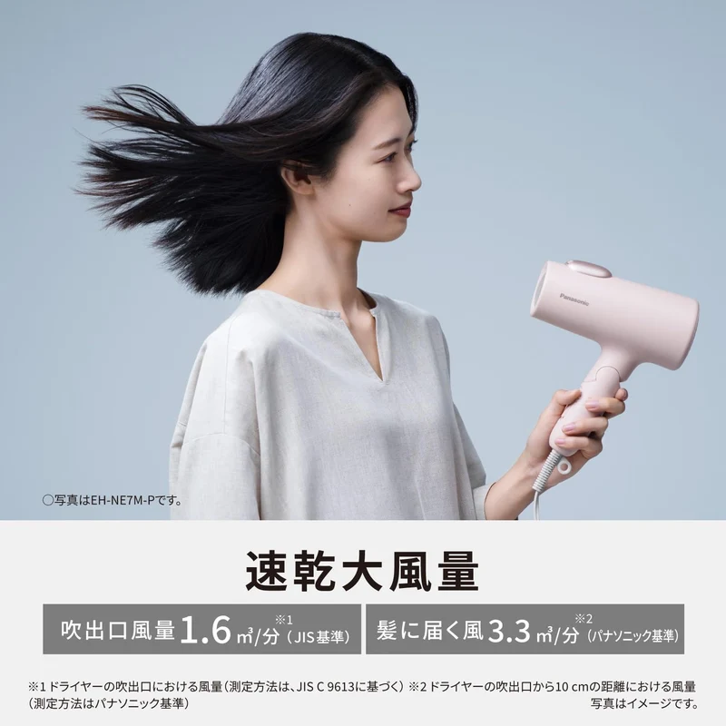Panasonic Ionity Hair Dryer with Mineral Ion Technology High Power Fast Drying EH-NE7M AC100V