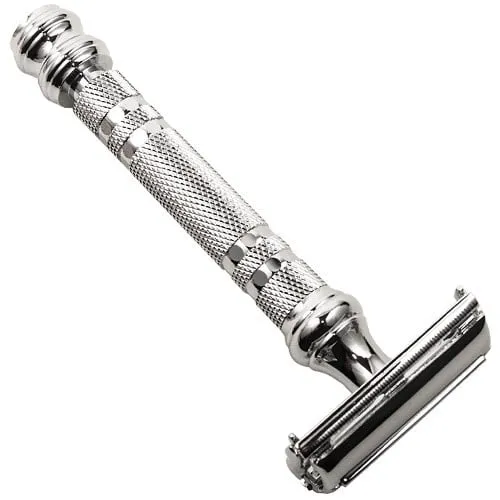 Rasoir de sûreté 66R avec tête "Twist-to-Open" - Chromé