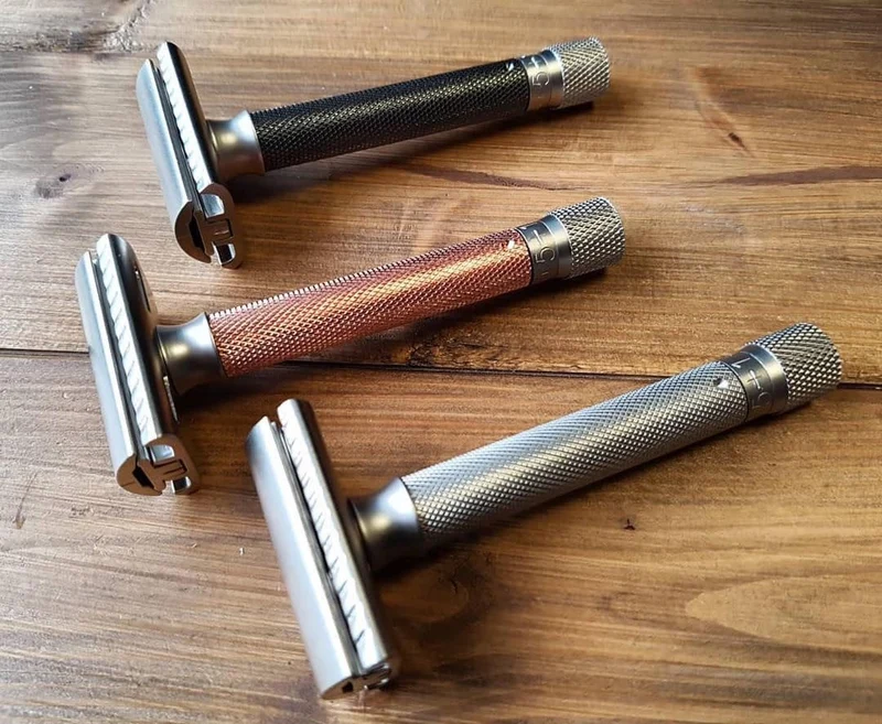 Rasoir de sûreté Var-RG avec réglage variable - Rose gold