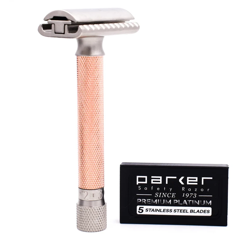 Rasoir de sûreté Var-RG avec réglage variable - Rose gold
