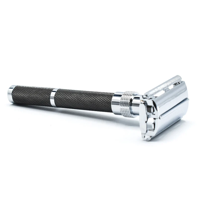 Rasoir de sûreté 96R ouverture papillon - Graphite et chrome