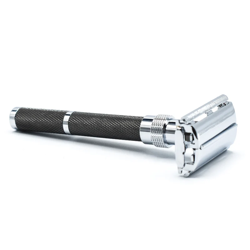 Rasoir de sûreté 96R ouverture papillon - Graphite et chrome