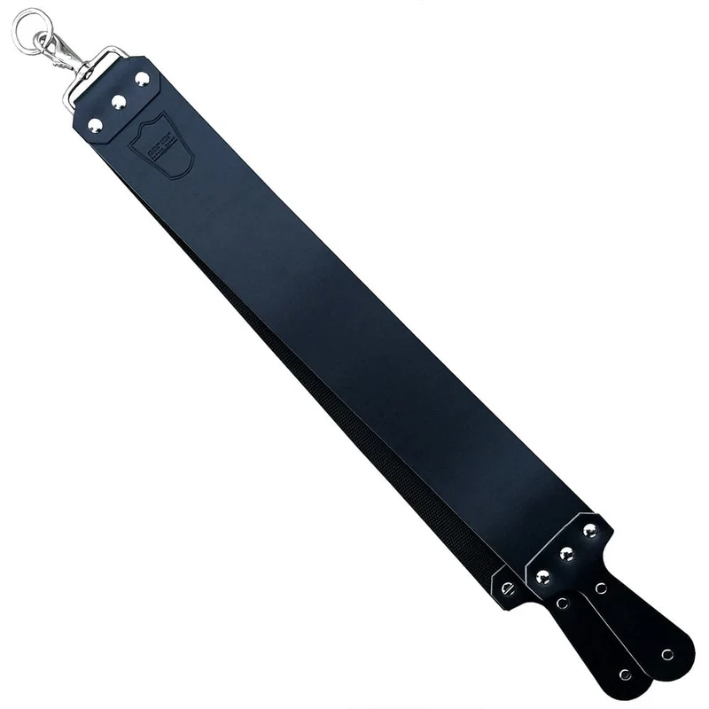 Courroie d'affûtage en cuir latigo - Pour rasoir droit (7.6cm/3" x 71.1cm/28") Noir