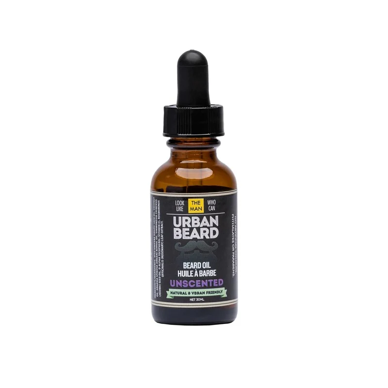 Huile à barbe "Unscented" biologique et végétalien (30ml/1.0oz)