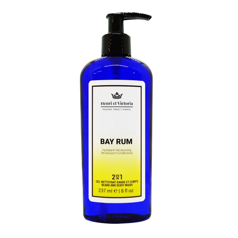 Gel nettoyant 2 en 1 barbe et corps "Bay Rum" (228g/8.0oz)