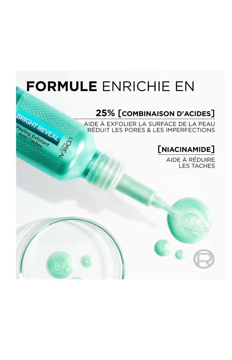 Peeling exfoliant anti-tâches - Bricht Reveal - Niacinamide - Visage - 25 ml