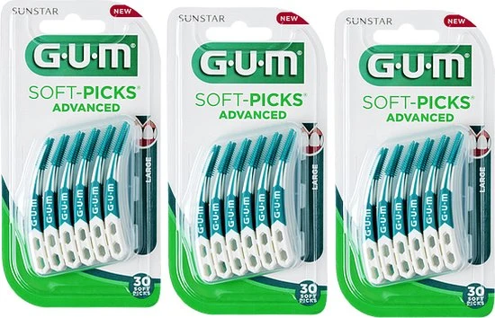 GUM Soft Picks Advanced Large - 3 x 30 stuks - Ragers - Voordeelverpakk