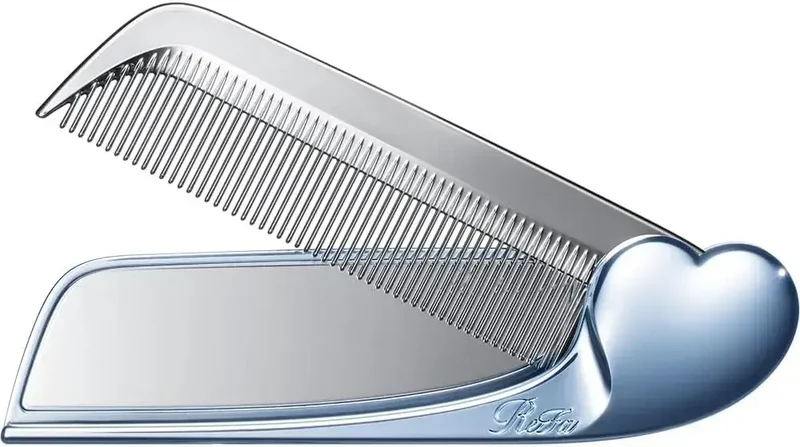 ReFa Aira Mirror Comb Hair Comb Aqua Blue Heart Styling Tool