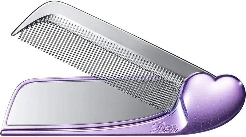 ReFa Aira Mirror Comb Hair Comb Aqua Blue Heart Styling Tool