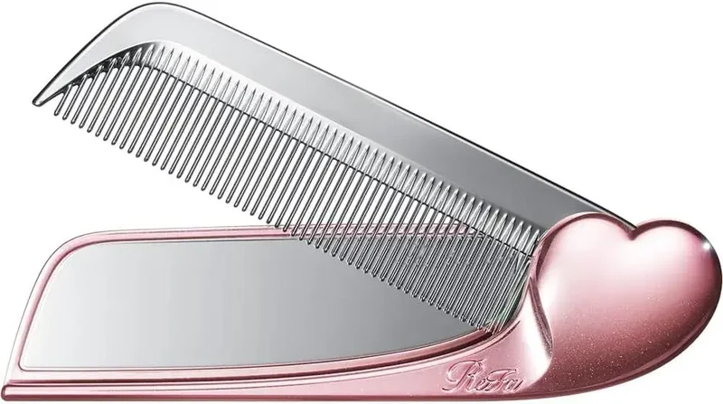 ReFa Aira Mirror Comb Hair Comb Aqua Blue Heart Styling Tool