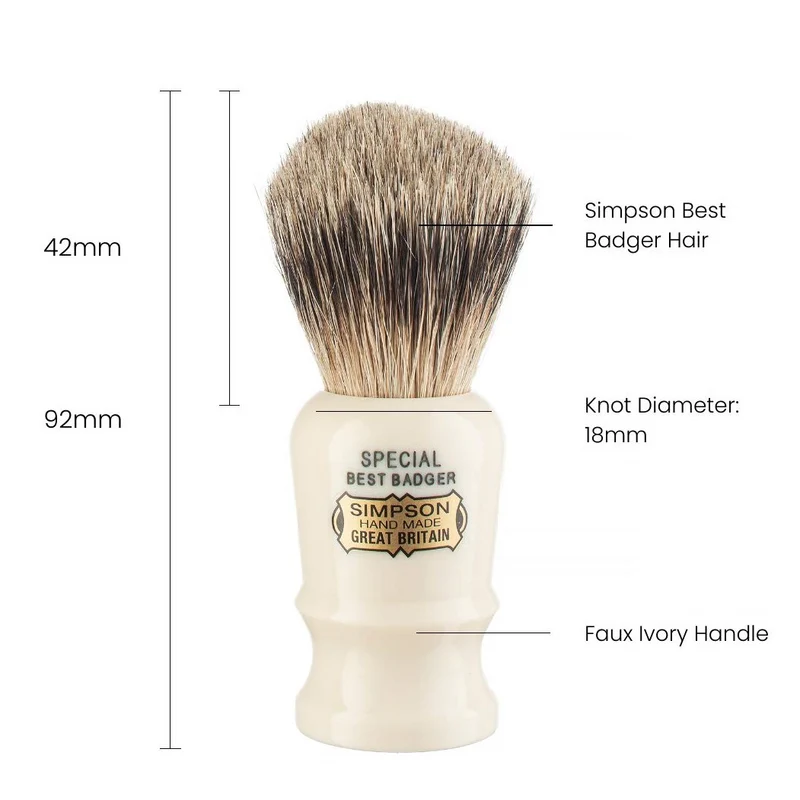 Blaireau - Special S1 "Best Badger" Ivoire - Petit (18mm/0.71")