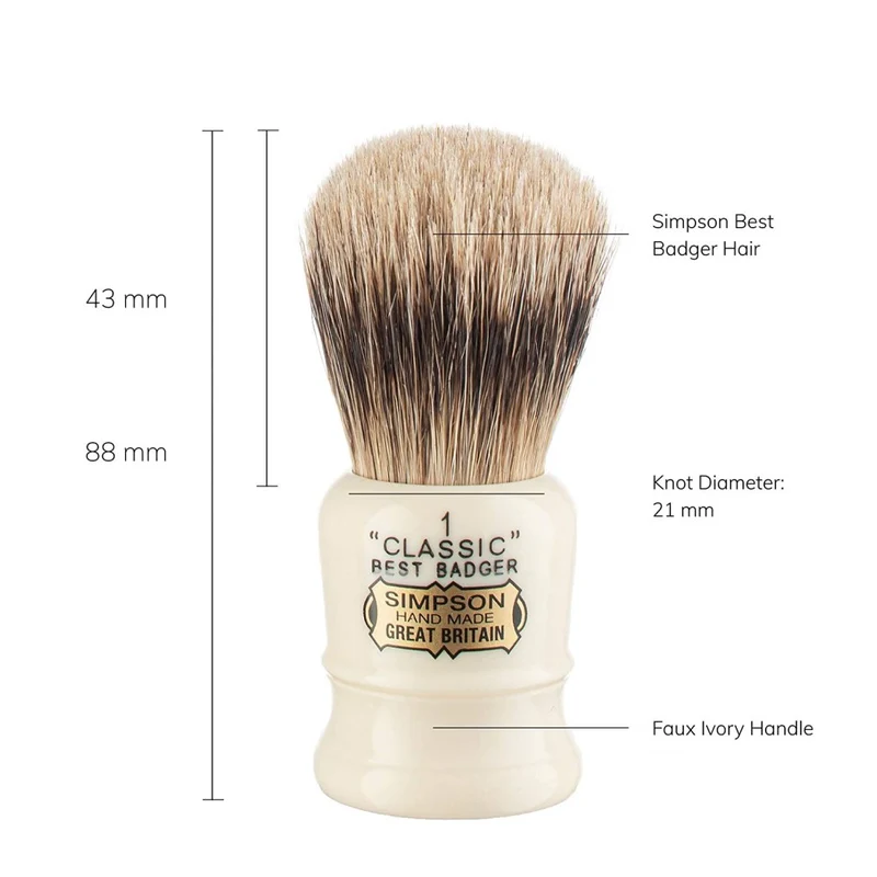 Blaireau - Classic CL1 "Best Badger" Ivoire - Medium (21mm/0.83")