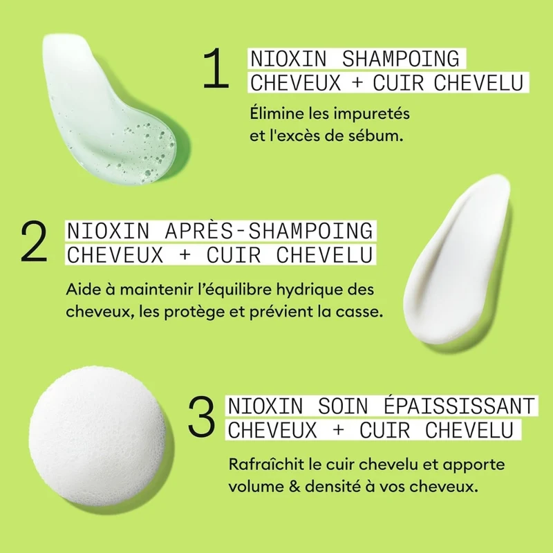 Trio shampoing, revitalisant et traitement pour cheveux et cuir chevelu Système 2 - Pour cheveux naturels avec chute avancée (2x 300ml/10.1oz, 1x 100ml/3.38oz)