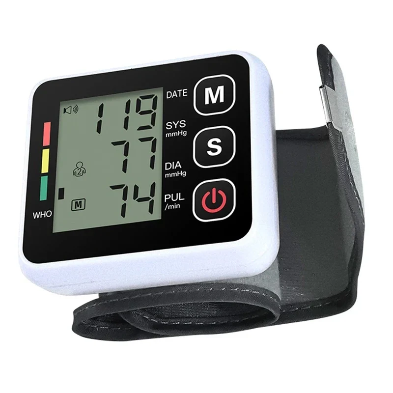 Misuratore di pressione arteriosa da polso – Dispositivo digitale preciso con display LCD per la misurazione della pressione sanguigna e della frequenza cardiaca